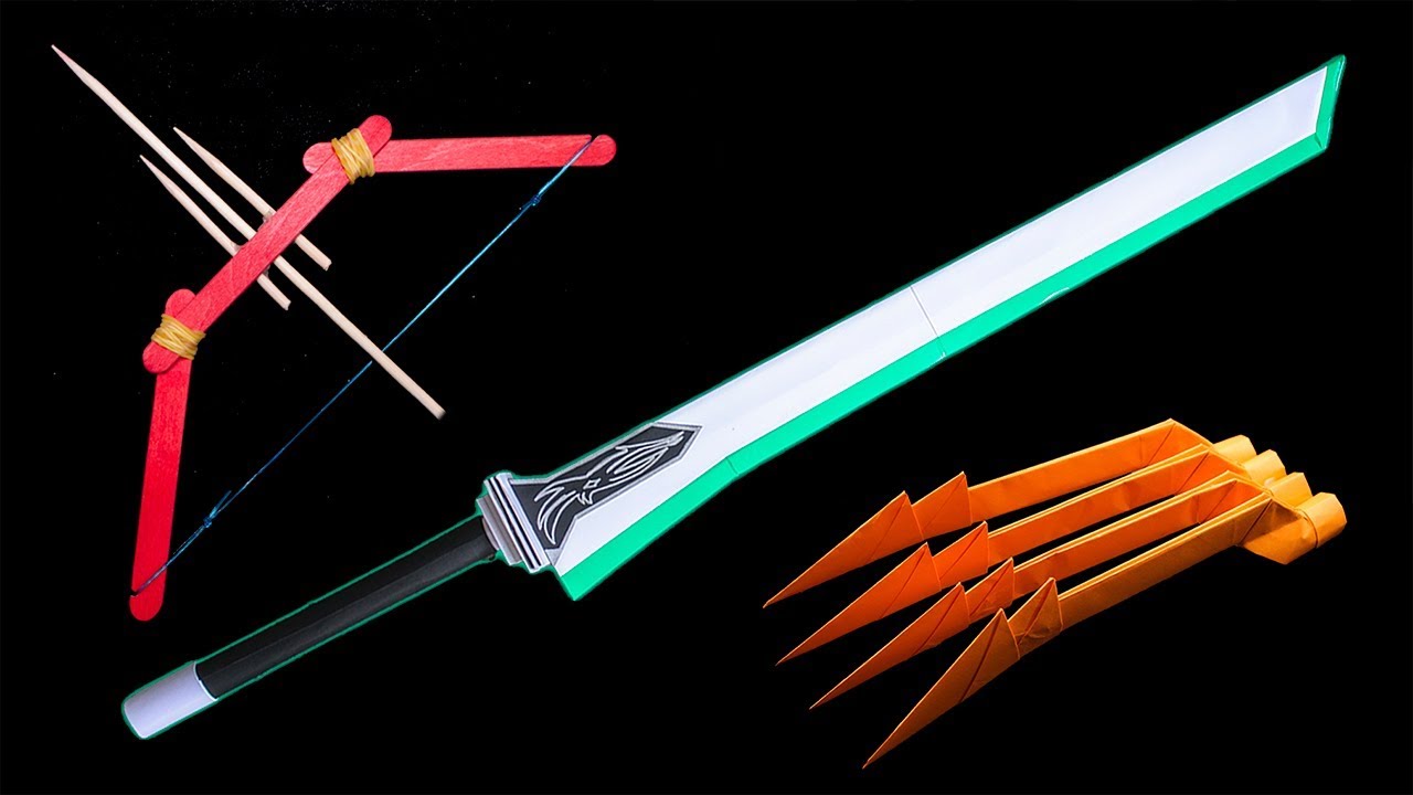 04 Origami Ninja Claw/Boomerang/Sword/Bow How to make YouTube