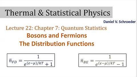 22. Fermi-Dirac and Bose-Einstein Distributions | Thermal and Statistical Physics