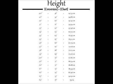 Height Conversion Chart - YouTube