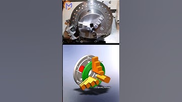 Three jaw Chuck 🔥 | Mechanical principles | #simulation #solidworks #satisfying #machine #physics
