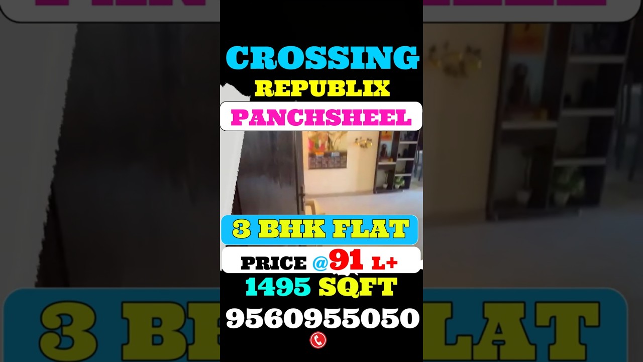 🏡 Panchsheel Wellington 3BHK | 1495 Sqft Flat Tour | Flat in Crossing Republic, Ghaziabad ✨