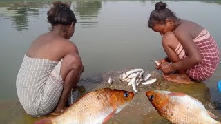 Net fishing and cooking in india village girl // Fish hunting @IndianDesiVillagesCooking