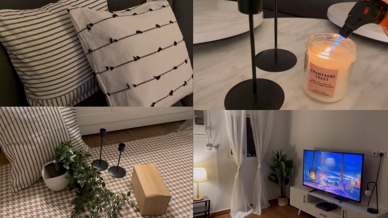 فلوق صالتي الجديدة واخيرا🤩🤍| مشترياتي من شي ان 📦 | تنسيق صالتي 🌿| My new living room🏠