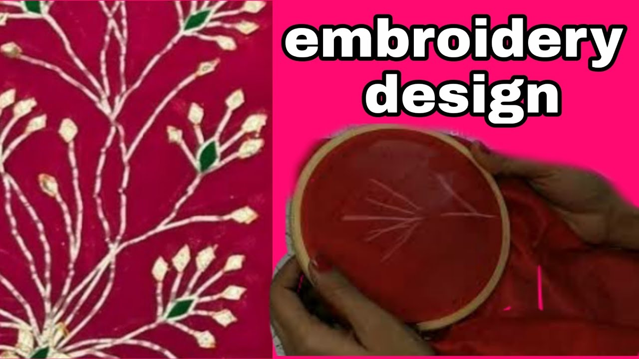 Very Simple Embroidery Design Stitching Tutorialhand Embroideryeasy Flower Embroidery