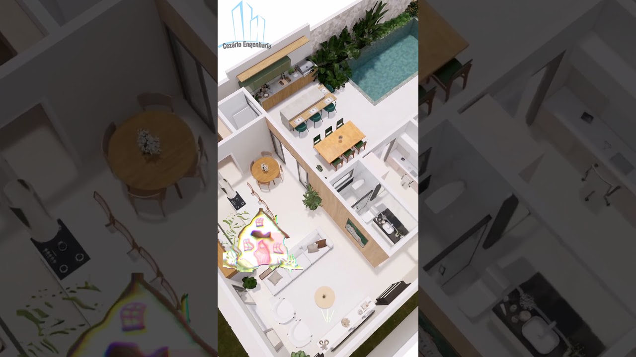 Casa em L Moderna e Aconchegante com 136,85m² - Interior Surpreendente  .Cód350A