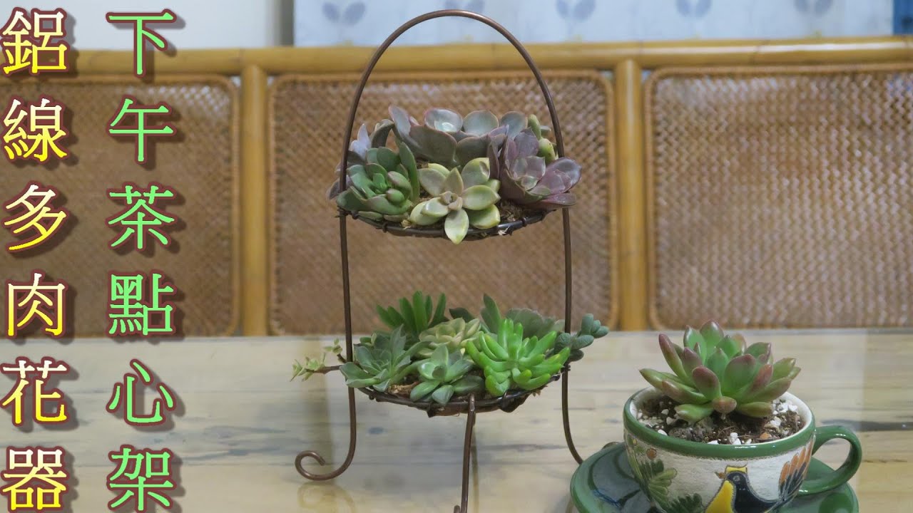 鋁線多肉花器-下午茶托盤架造型