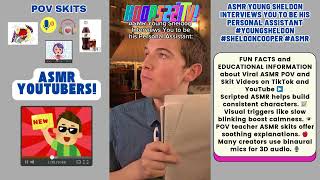 Jaces Asmr Young Sheldon Interviews You To Be Personal Istant Ep1