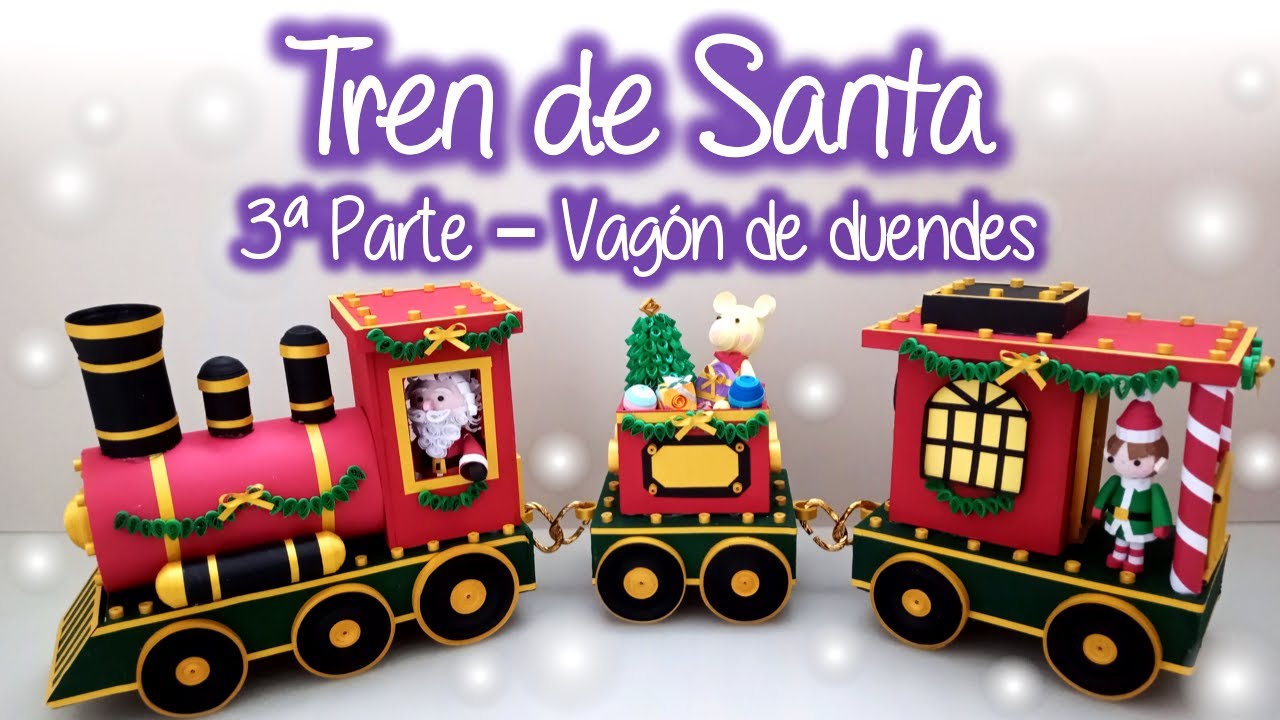Tren navideño de Santa con filigrana (parte 3), Santa Christmas Train of Quilling
