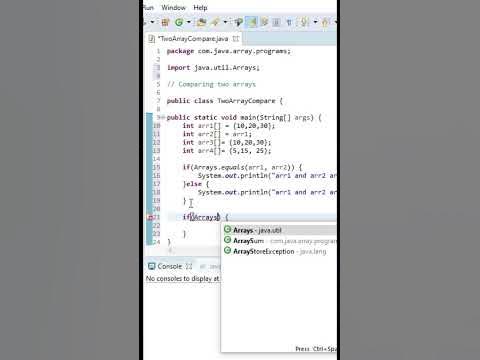 🤔🤔Compare two arrays in Java | Comparing two integer arrays in Java # ...