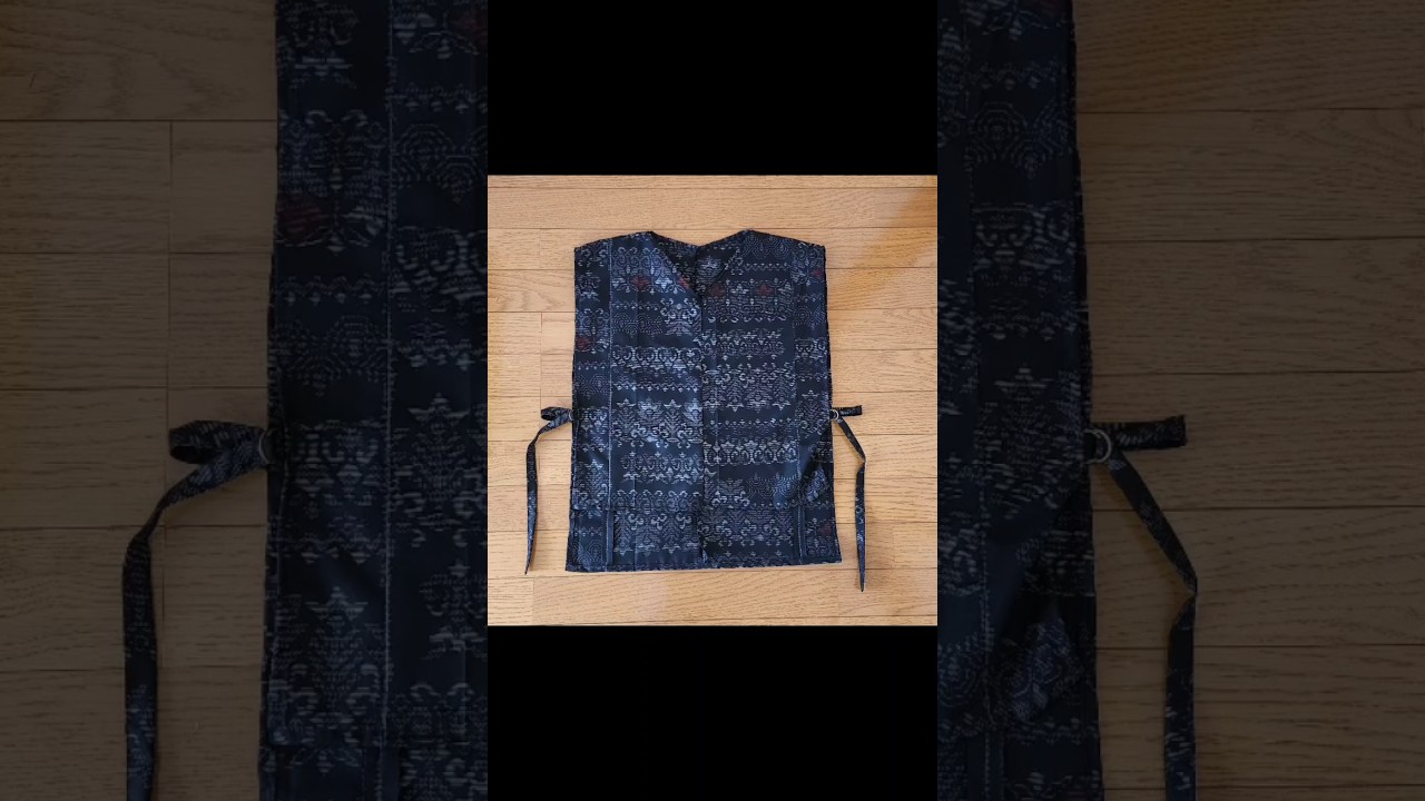サイドベルト　ベスト　まっすぐ縫うだけ　着丈前50cm後ろ60cm　着物リメイク #60代