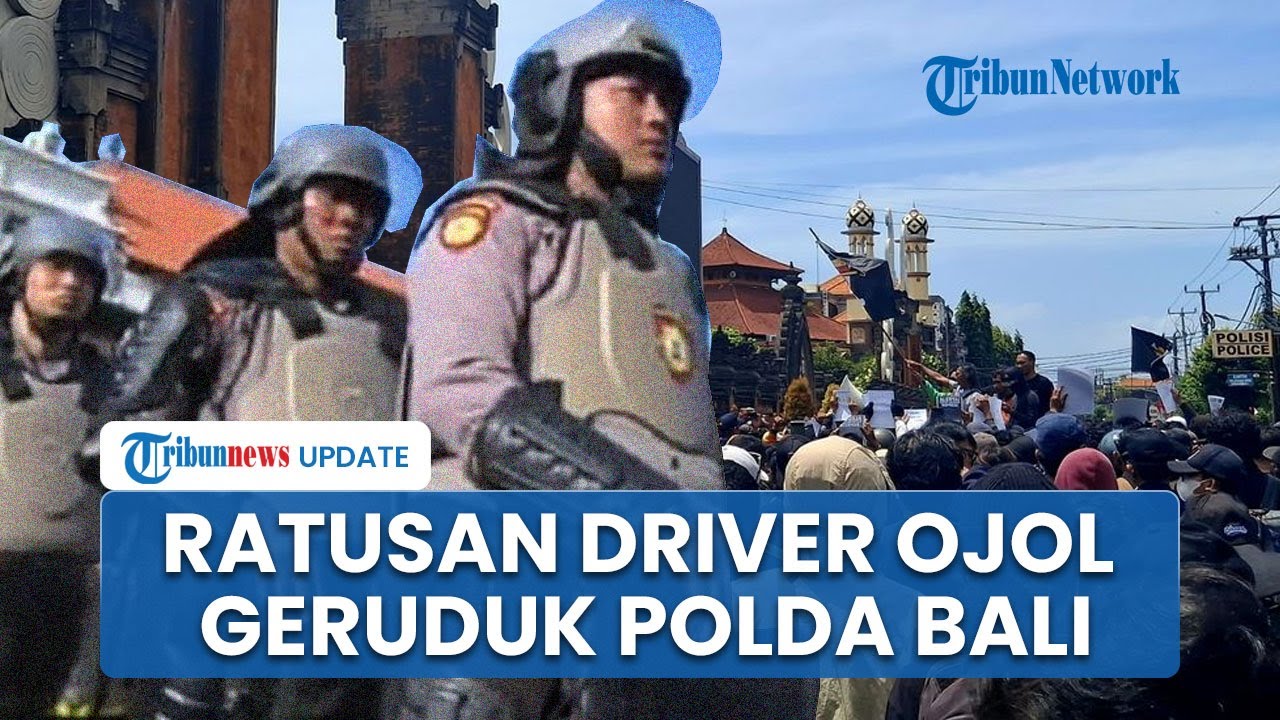 Ratusan Ojol Geruduk Polda Bali Tuntut Reformasi Polri, Demonstran Nyanyikan Lagu Band Sukatani