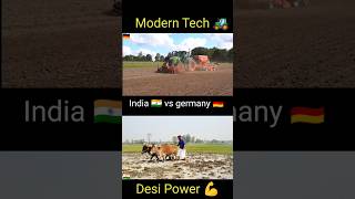 Modern Tech vs Desi Power! 🚜💪 #shorts #india #germany