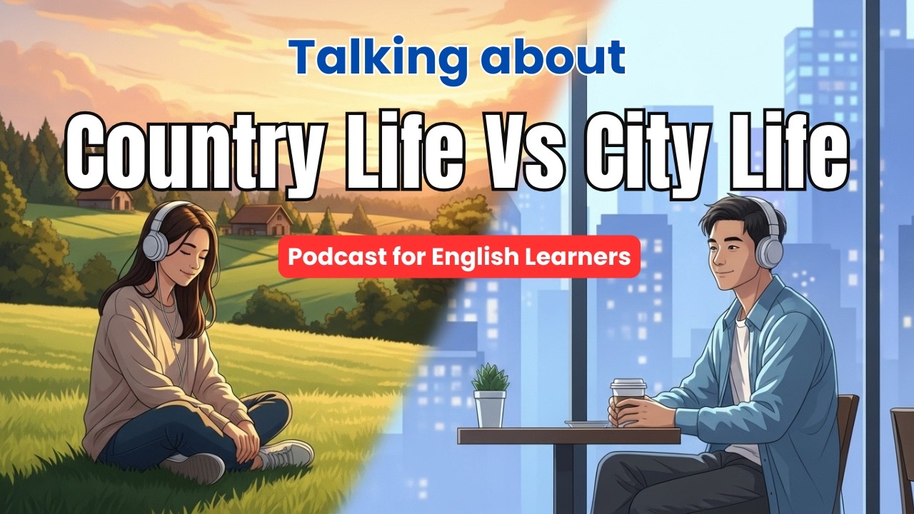 English Conversation for Beginners – City Life vs Country Life (Listening & Speaking Practice)