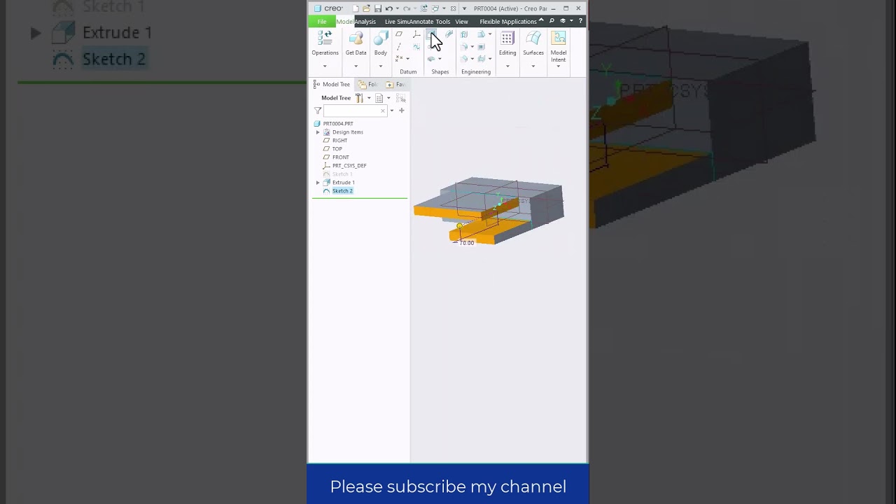 Creo parametric part design|creo|proE|tutorial-1 