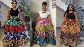 How to Cut and Sew a Long tiered Maxi Layered Skirt/ Beginner Friendly 