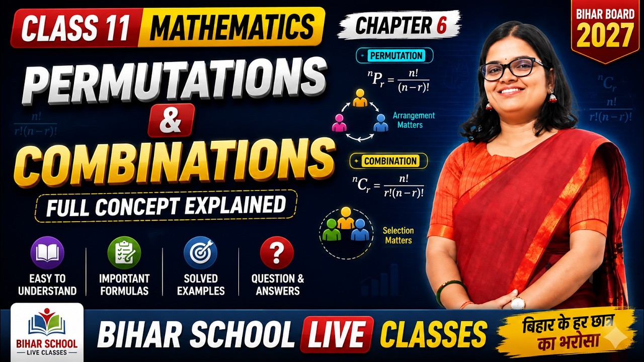 Permutations and Combinations Class 11 | Chapter 6 Maths Full Concept Explained