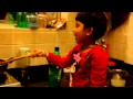 Meera cooking poha with papa 2014