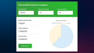 Кредитный калькулятор на JS с диаграммой screenshot 3