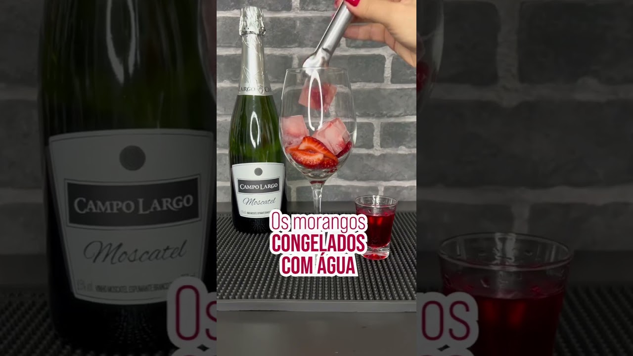 Dengosa de Morango com Espumante Campo Largo Moscatel