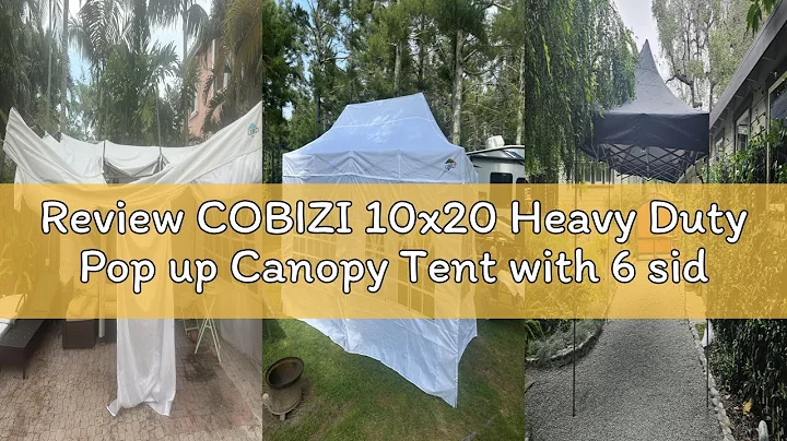 Review COBIZI 10x20 Heavy Duty Pop up Canopy Tent with 6 sidewalls Easy Up Commercial Outdoor Canopy