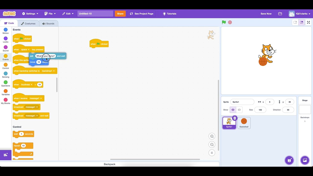 Question And Answer blocks in Scratch category Sensing