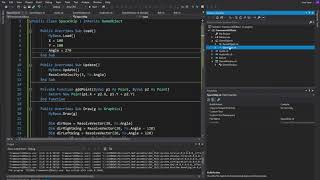 VBGN102-3 - VB.NET Asteroids Game - Vectors and drawing our SpaceShip   - Part 3