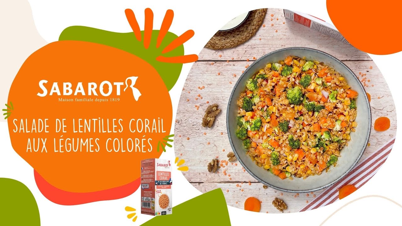 Recette Sabarot - Salade de lentilles corail aux légumes colorés