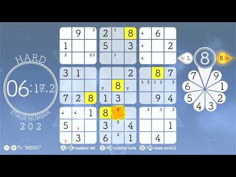 Sudoku Relax 4 : Winter snow - Hard puzzle 202 - Nintendo Switch (no commentary)