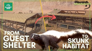 Skunk Habitat made from Guest Shelter | Planet Zoo SpeedBuild | THE DRYLANDS
