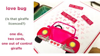 Love bug diecut cards - fun diecuts 2 ways