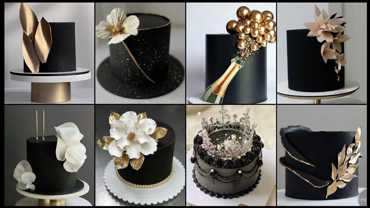Black And Silver Cake Design 2023/Black Cake Design/Black Colour Cake/Birthday Cake Design