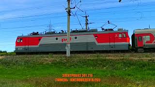 Пассажирский поезд (Москва - Волгоград №001),(Тюмень - Кисловодск №265).