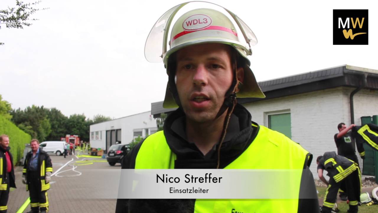 Brand im Gewerbegebiet "Siemensweg" in Diestedde