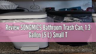 Review SONGMICS Bathroom Trash Can, 1.3 Gallon (5 L) Small Trash Bin with Lid, Slim for Small Spaces Mini Trash Can Walmart