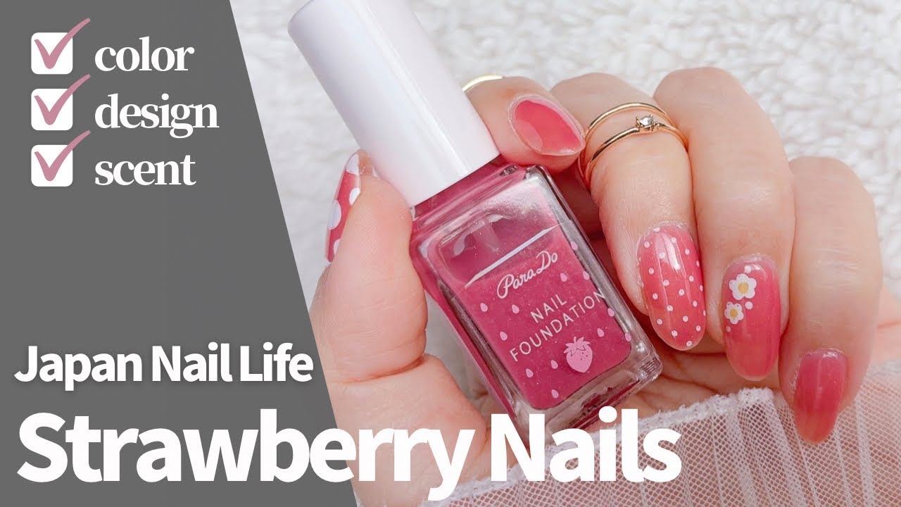 full of strawberry nails with regular polish