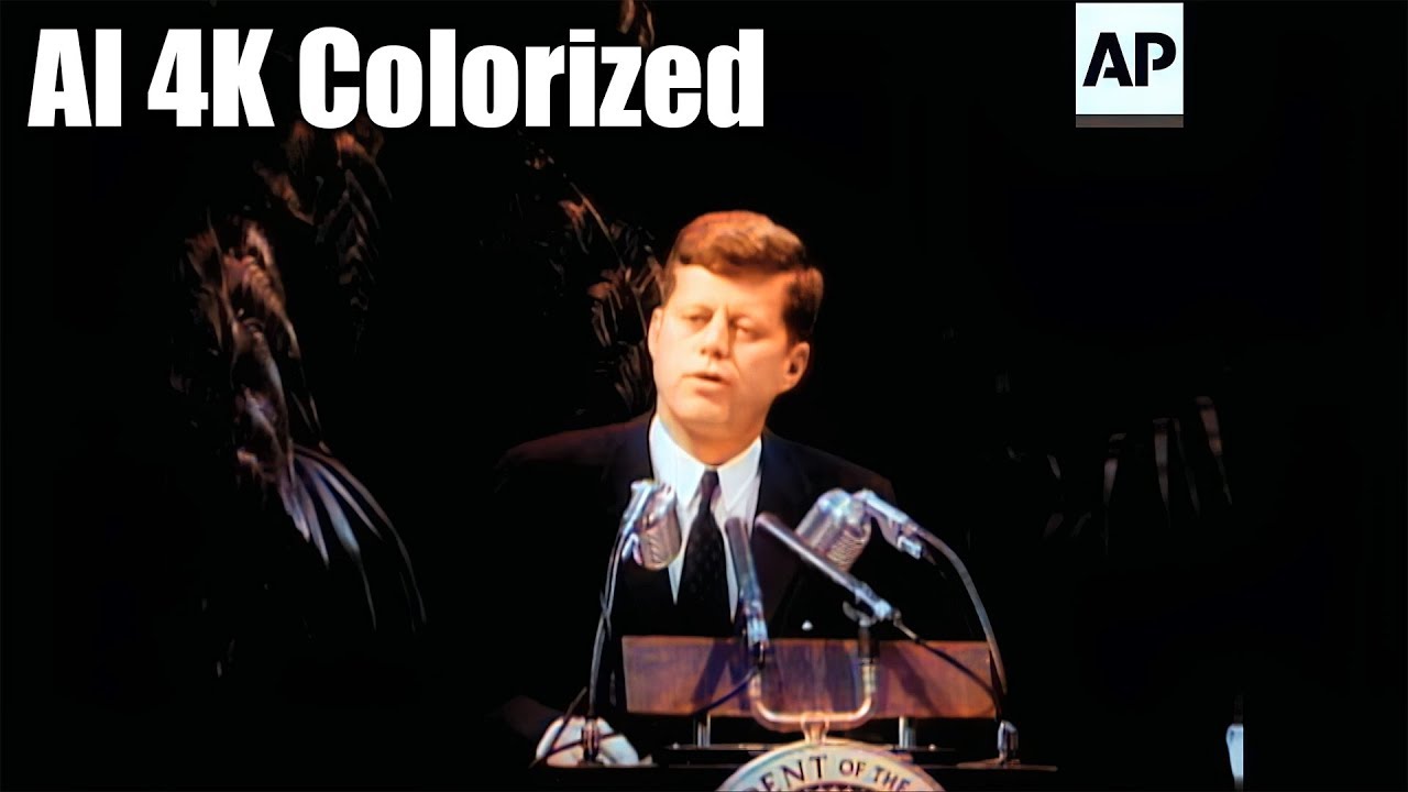 AI 4K Colorized | JFK Bay of Pigs Speech - (1961) - DeOldify