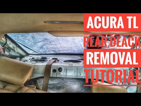 HOW TO REMOVE ACURA TL REAR DECK REAR SUBWOOFER AND SPEAKER REMOVAL TUTORIAL