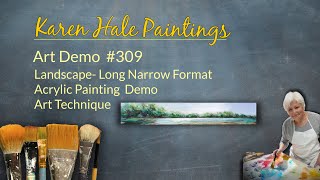 Landscape Acrylic Painting In Progress Long Narrow Format Demo #309