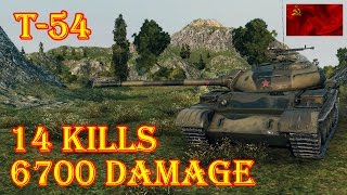 T-54  14 Kills , 6.7K Damage ☆ Mines ☆  Best Battle World of Tanks