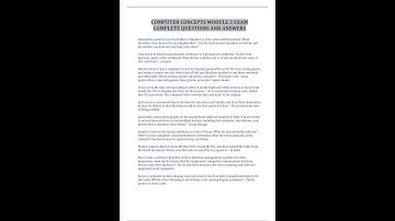 COMPUTER CONCEPTS MODULE 3 EXAM COMPLETE QUESTIONS AND ANSWERS