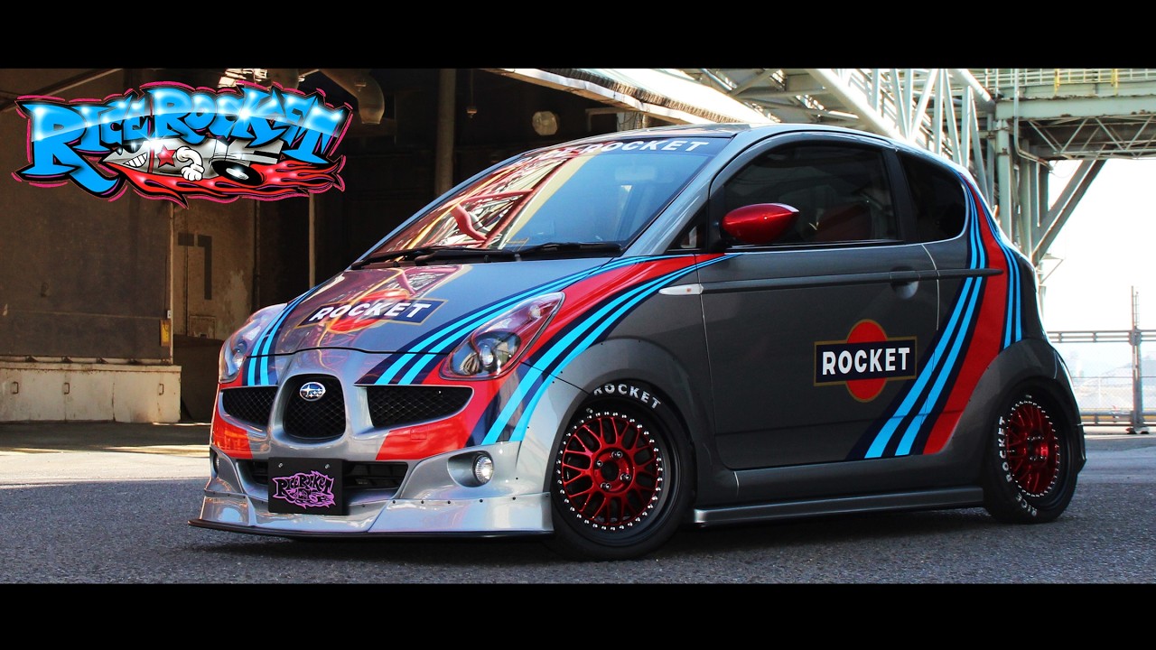 ライスロケット デモカー スバルR1 Real-1スタイル カスタムカー Japanese Kei Car RICE ROCKET ...