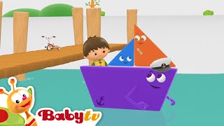 Charlie & the Shapes 🟢  🟦  |Captain Trapezoid | Shapes for kids| Cartoons @BabyTV Resimi