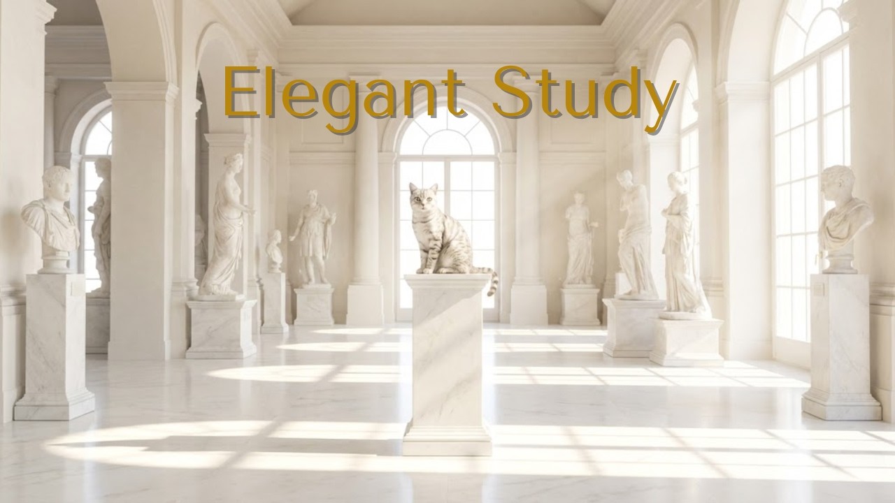 Sunny Marble Sculpture Gallery 🏛️ Light Academia Lofi | Stone Tapping ASMR & Clear Focus