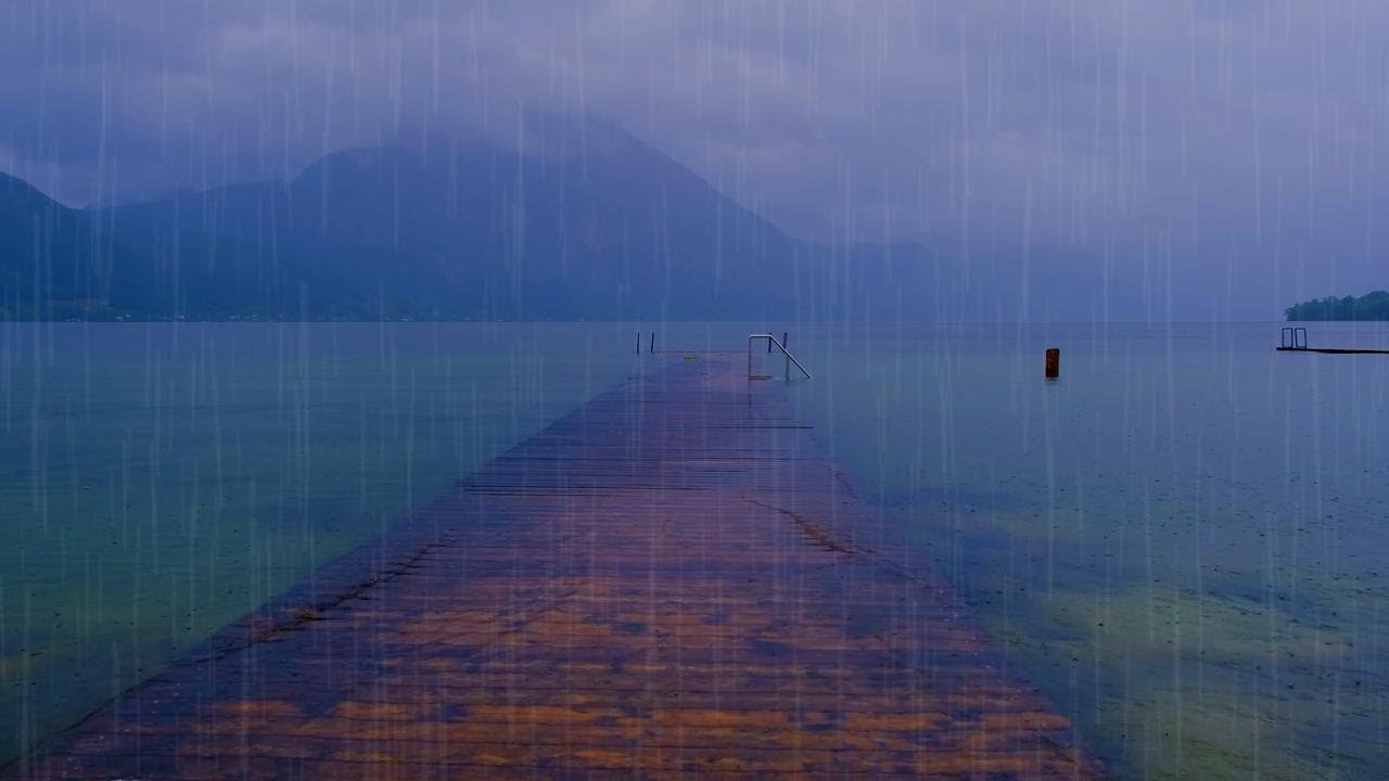 【本当に心地良い雨の音】湖面に降る雨の音を聴きながら3分で熟睡｜奥行きのある立体サウンド｜瞑想｜集中｜ピンクノイズ｜ホワイトノイズ｜ASMR｜雨音｜雨の音｜睡眠