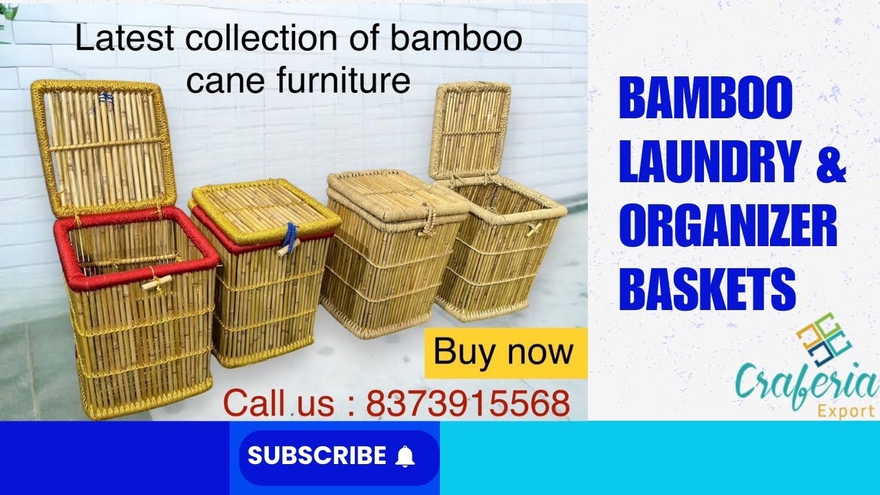 Bamboo laundry baskets | storage basket Eco-Friendly Wicker Handmade Utility Basket At Best Price