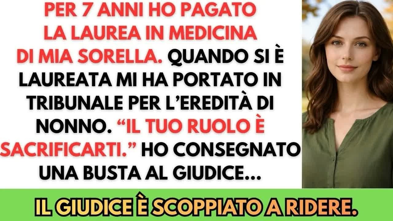 Per 7 Anni Ho Pagato La Laurea In Medicina Di Mia Sorella Poi Mi Ha Portato In Tribunale