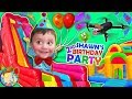 Shawns 2nd birt.ay party bounce house inflatable outdoor playground giant slides funnel visi