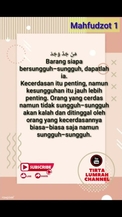 Man Jadda Wajada || menghafal mahfudzot 1