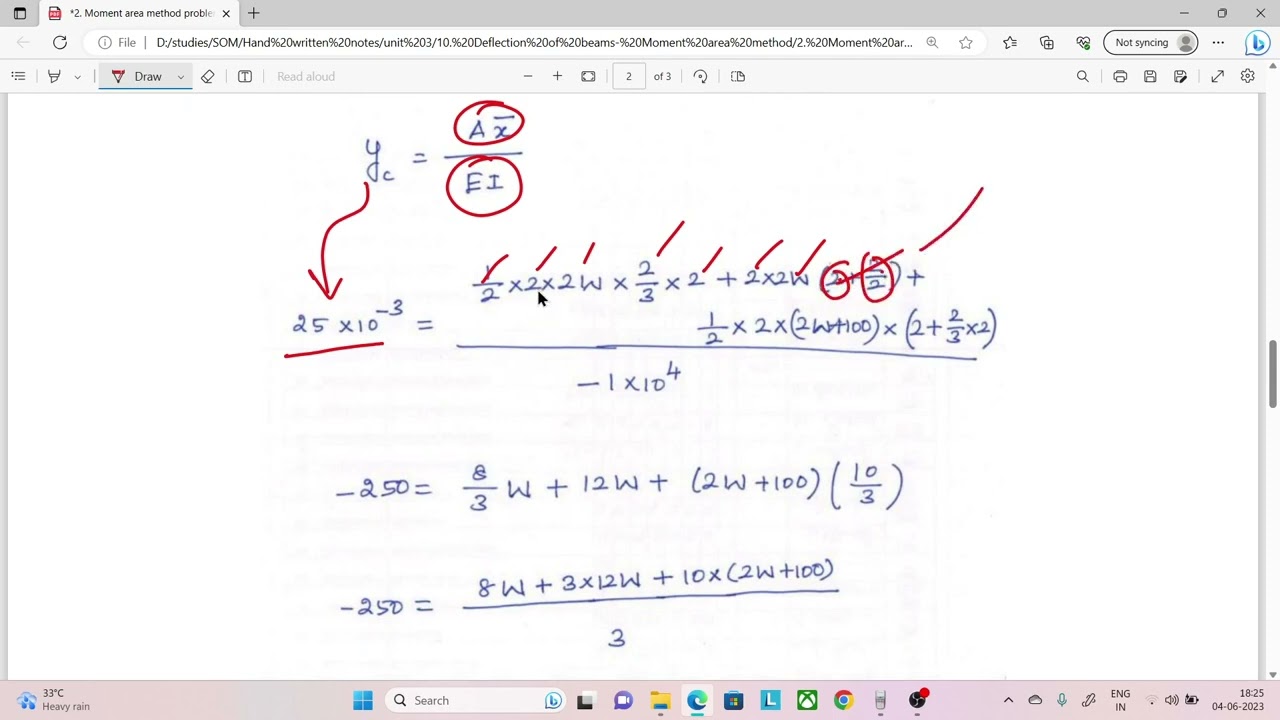 Moment area method problem 2