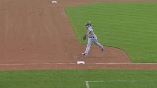 Moustakas leaps to rob Hunter of a hit